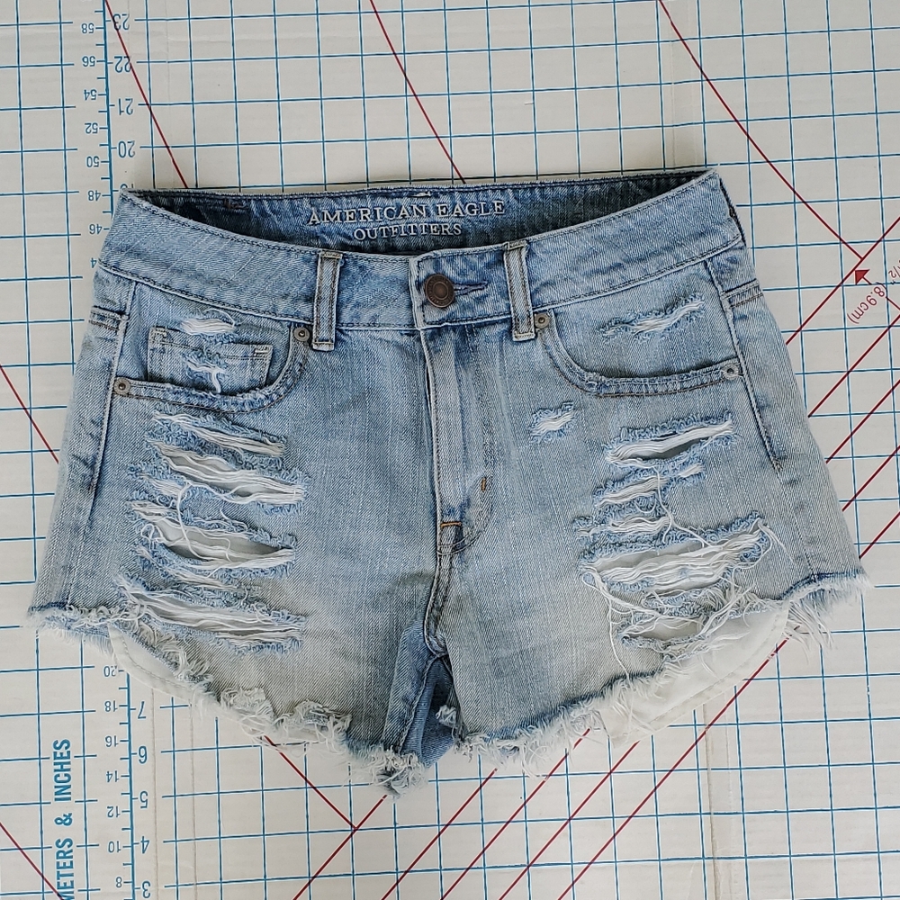 American Eagle High Rise Festival Denim Shorts Women's Size 4 Bootie Jeans